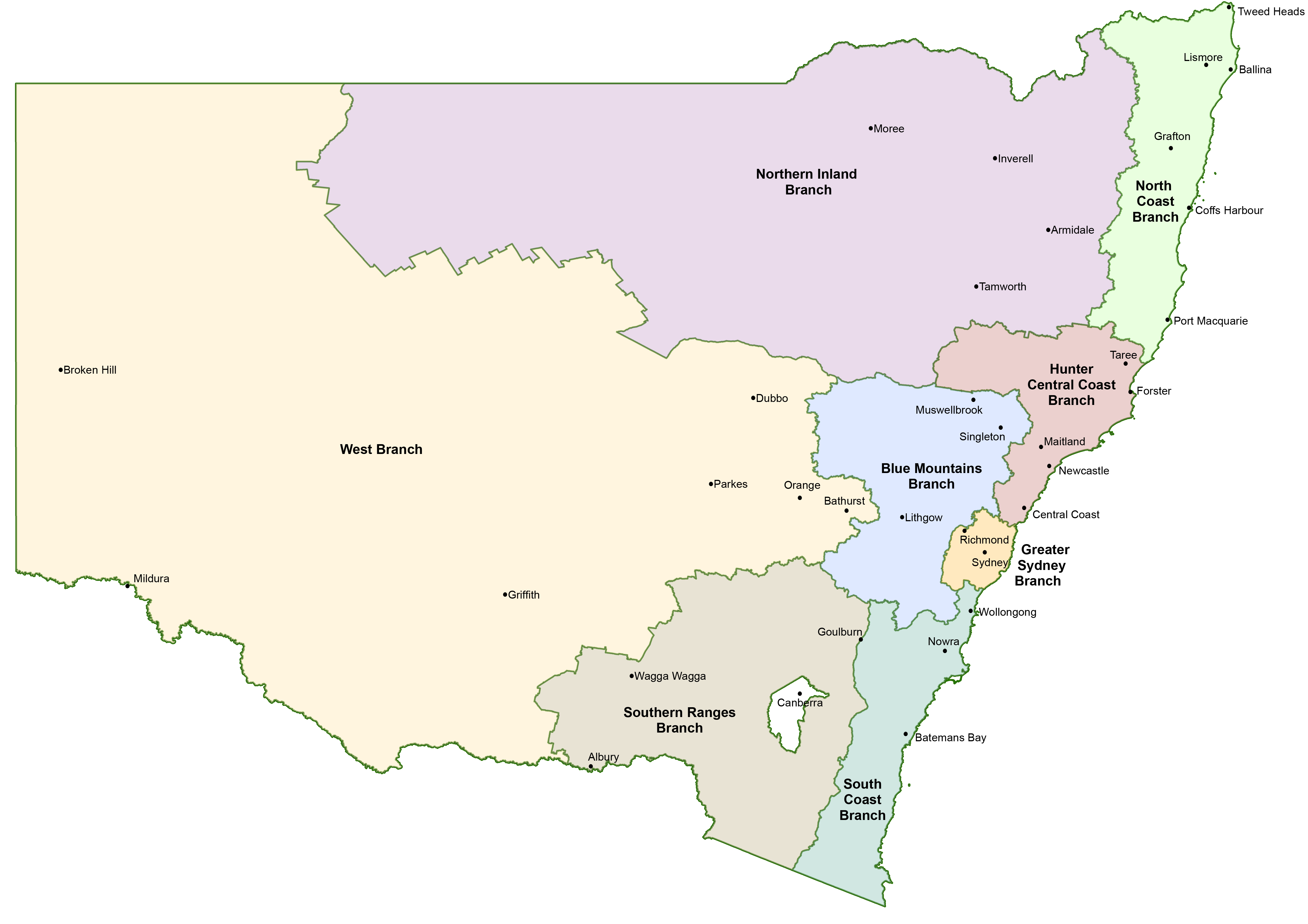 Map of NPWS park areas